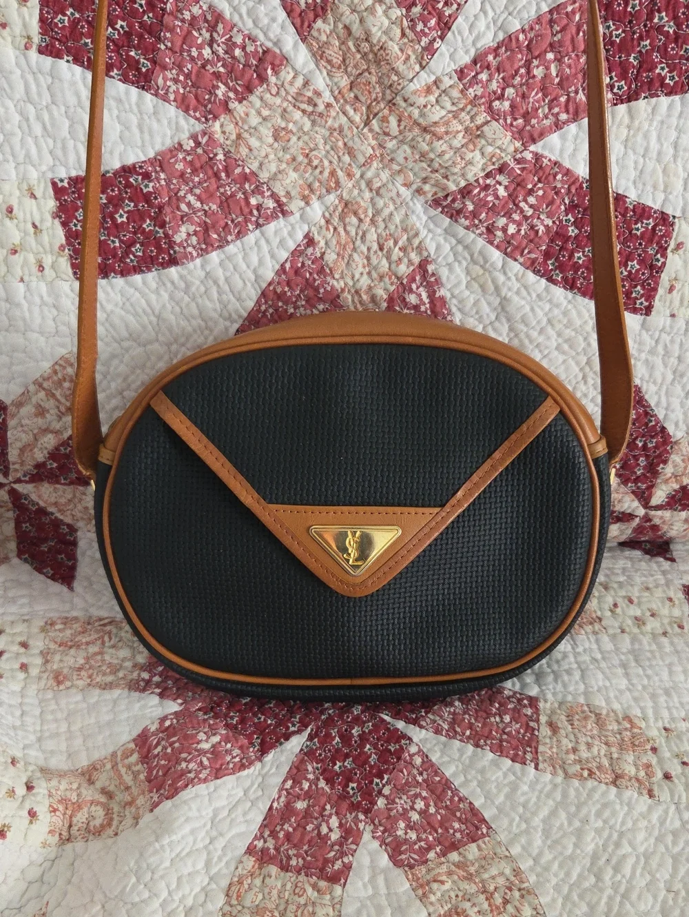 Yves Saint Laurent Vintage Black and Brow Women’s Crossbody Bag YSl
